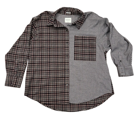 NWT Abercrombie Patchwork Plaid Button Down Shirt XL Soft A&F Collection - Picture 3 of 8